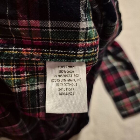 Gymboree boys size 4T button down shirt, blue, red, green & white plaid, vguc - Picture 6 of 6